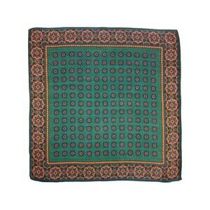 NEW CALABRESE 1924 men's geometric print pocket square in green mix